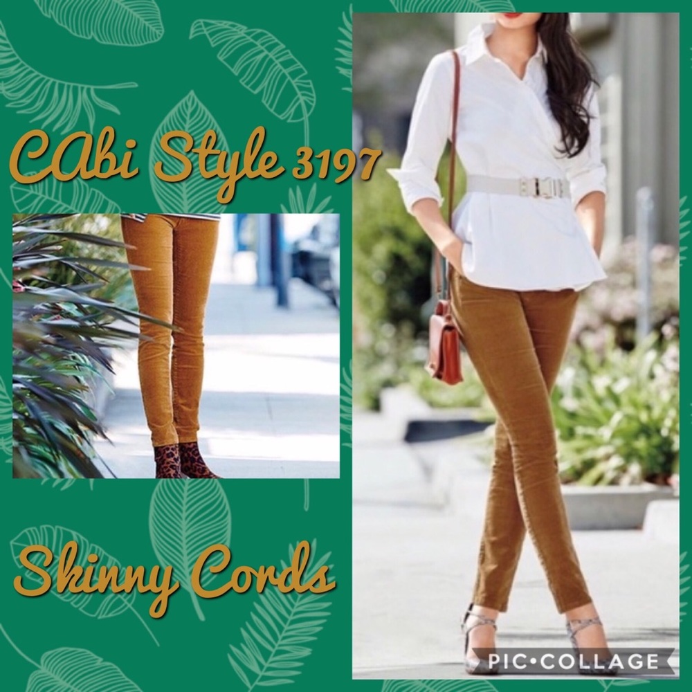 CABI Skinny Cords in Umber (Golden Brown) Sz 8 #3197 NWOT
